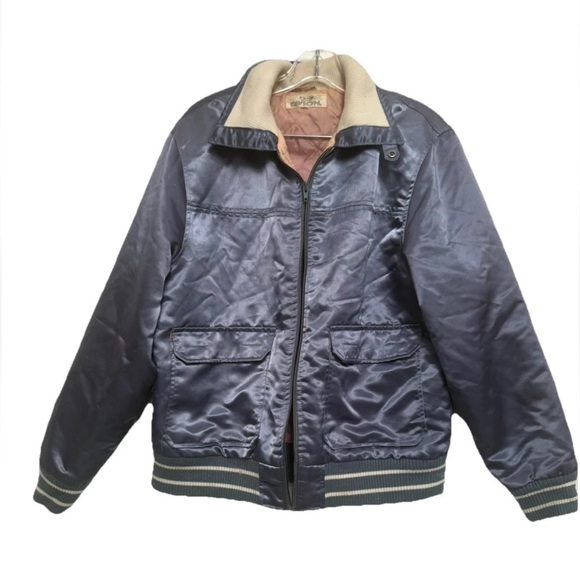 Vintage Lavion blue satin insulated bomber jacket M Size M Unisex